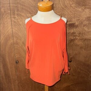 MICHAEL Michael Kors Orange Cold Shoulder Blouse